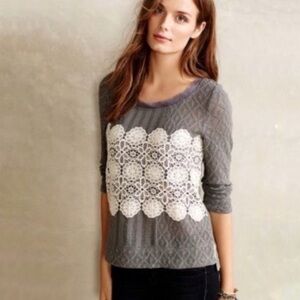 Anthropologie Meadow Rue Lace Blouse Sz L